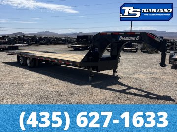 8.5x32 Diamond C FMAX-HDT 212 Gooseneck Hydraulic Dovetail Equipment Trailer - 25.9K GVWR - 18 Ply Tires, 2-Speed Jack, ABS Brakes, Aluminum Outer Wheels