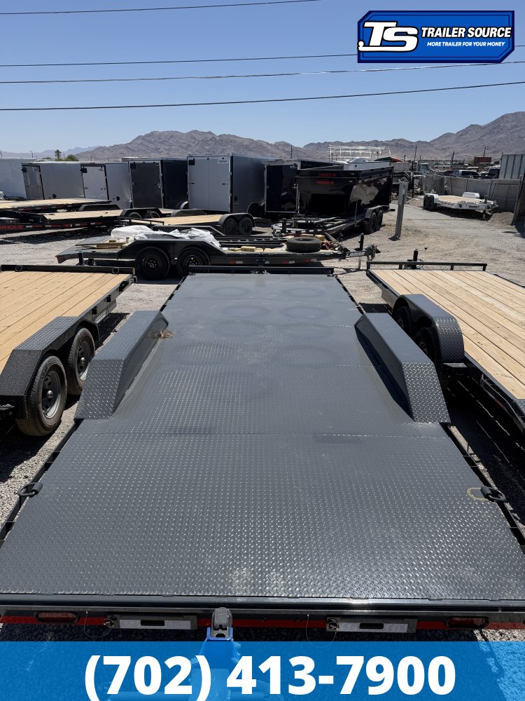 8.5x20 Lamar CC Wide Body w/ Drive Over Fenders Flatbed Car Hauler Trailer - 10K GVWR - Full Steel Floor