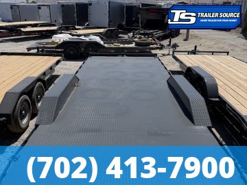8.5x20 Lamar CC Wide Body w/ Drive Over Fenders Flatbed Car Hauler Trailer - 10K GVWR - Full Steel Floor