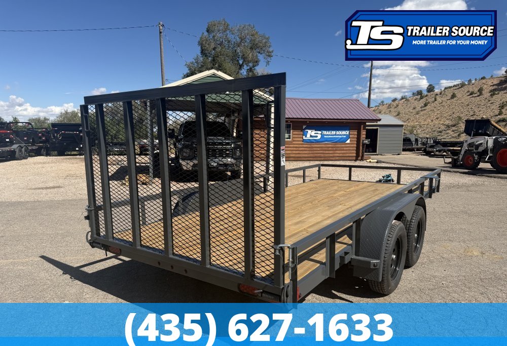 7x16 Lamar UC Tandem Axle Utility Trailer - 7K GVWR - Ramp Gate, Tube Top Rail