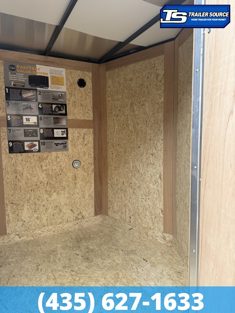 6x12 Wells Cargo FastTrac Enclosed Cargo Trailer - 6'6" Interior - 3.5K GVWR - Barn Doors
