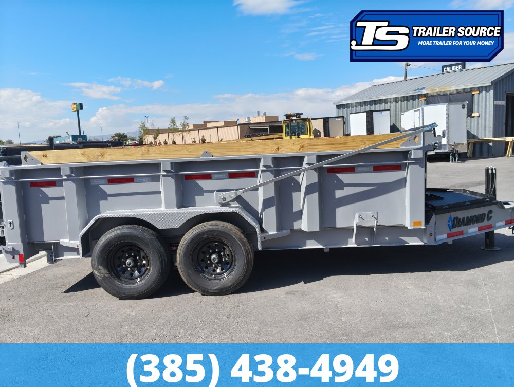 7x14 Diamond C LPT 207 Dump Trailer - 32" Sides - 15.5K GVWR - 14 Ply Tires, Hydraulic Jack(s), Long Arm Tarp