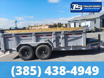 7x14 Diamond C LPT 207 Dump Trailer - 32" Sides - 15.5K GVWR - 14 Ply Tires, Hydraulic Jack(s), Long Arm Tarp