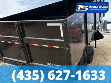 8.5x20 Iron Bull DMG (Frankendump) Gooseneck Tandem Dual Dump Trailer - 48" Sides - 25K GVWR - Electric Tarp, HDSS (Hutch) Suspension, Telescopic