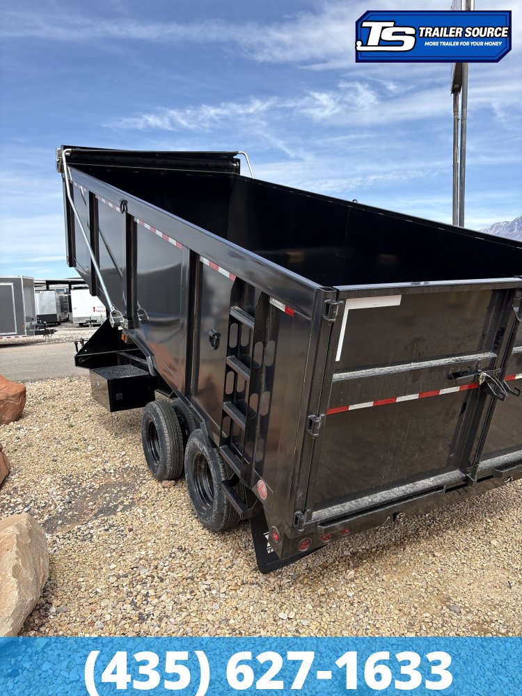 8.5x20 Iron Bull DMG (Frankendump) Gooseneck Tandem Dual Dump Trailer - 48" Sides - 25K GVWR - Electric Tarp, HDSS (Hutch) Suspension, Telescopic