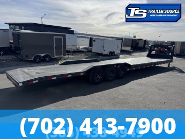 8.5x40 Lamar H8 Gooseneck Equipment Trailer - 21K GVWR - Full Steel Floor, Wide Body w/ Drive Over Fenders