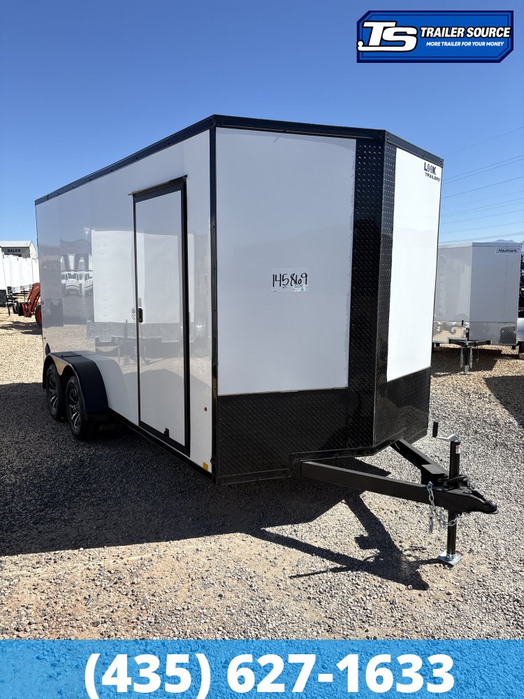 7x16 Look ST DLX Enclosed Cargo Trailer - 7'0" Interior - 7K GVWR - .080 PolyCor, Alloy Wheels, Black Out Package