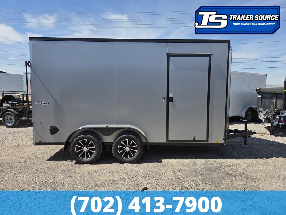 7x14 Pace American Outback DLX Enclosed Cargo Trailer - 7'0" Interior - 7K GVWR - .080 PolyCor, Alloy Wheels, Black Out Package