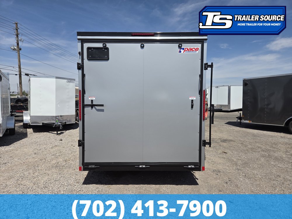 7x14 Pace American Outback DLX Enclosed Cargo Trailer - 7'0" Interior - 7K GVWR - .080 PolyCor, Alloy Wheels, Black Out Package