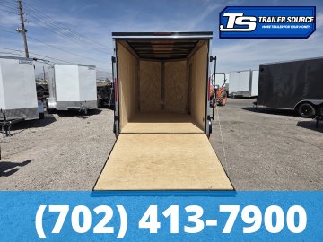 7x14 Pace American Outback DLX Enclosed Cargo Trailer - 7'0" Interior - 7K GVWR - .080 PolyCor, Alloy Wheels, Black Out Package