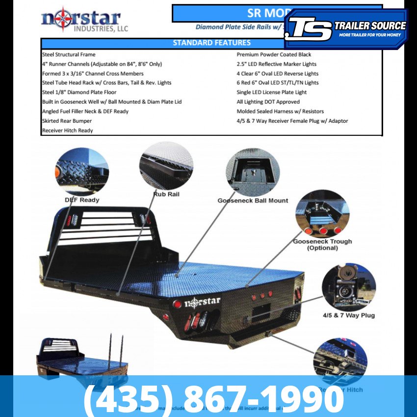 7x8.5 Norstar SR Heavy Duty Flatbed Truck Bed-Flatbed