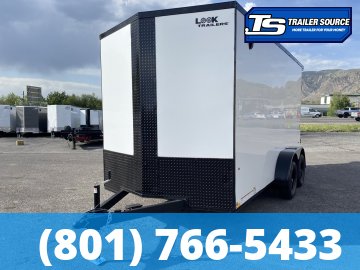 7x14 Look ST DLX Enclosed Cargo Trailer - 7'0" Interior - 7K GVWR - .080 PolyCor, Black Out Package, Rear Spoiler w/ Load Lights