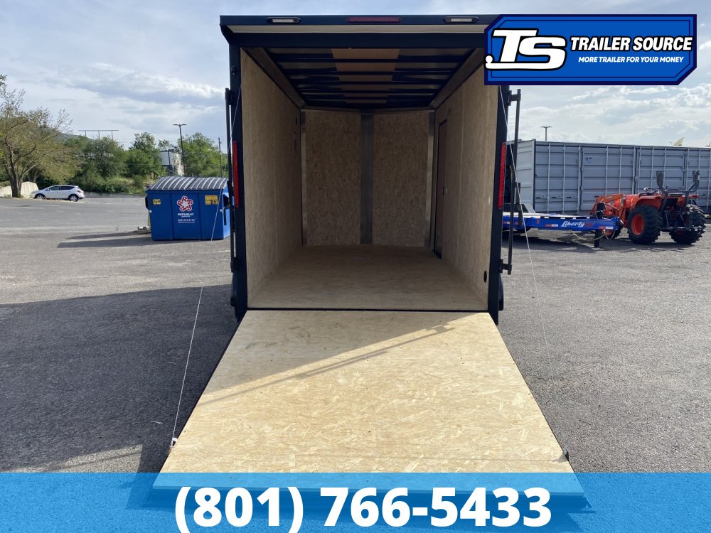 7x14 Look ST DLX Enclosed Cargo Trailer - 7'0" Interior - 7K GVWR - .080 PolyCor, Black Out Package, Rear Spoiler w/ Load Lights
