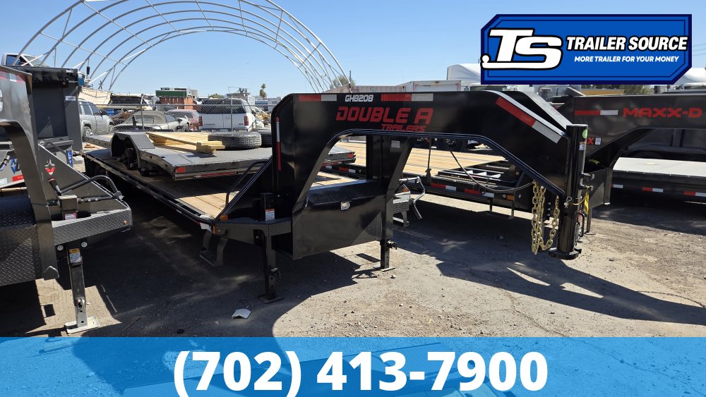 8.5x36 Double A Pro Series GHB Hydraulic Dovetail Gooseneck Equipment Trailer - 25K GVWR - Engineered Beam, Engineered Neck, Pierced Frame