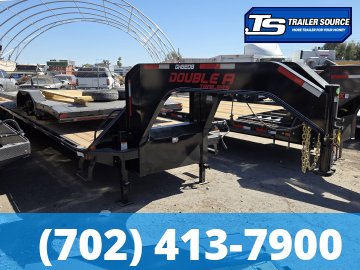 8.5x36 Double A Pro Series GHB Hydraulic Dovetail Gooseneck Equipment Trailer - 25K GVWR - Engineered Beam, Engineered Neck, Pierced Frame