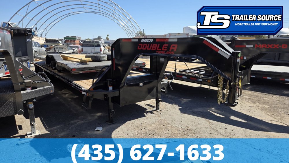 8.5x36 Double A Pro Series GHB Hydraulic Dovetail Gooseneck Equipment Trailer - 25K GVWR - Engineered Beam, Engineered Neck, Pierced Frame
