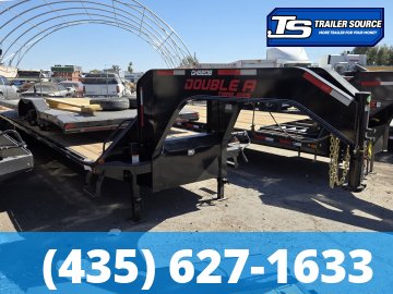 8.5x36 Double A Pro Series GHB Hydraulic Dovetail Gooseneck Equipment Trailer - 25K GVWR - Engineered Beam, Engineered Neck, Pierced Frame