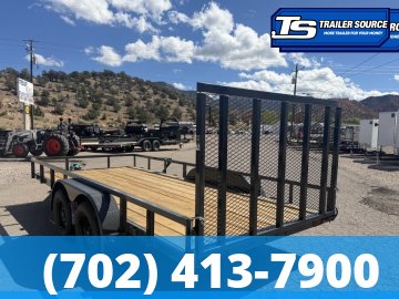 7x16 Lamar UC Tandem Axle Utility Trailer - 7K GVWR - Ramp Gate, Tube Top Rail