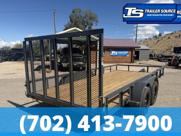 7x16 Lamar UC Tandem Axle Utility Trailer - 7K GVWR - Ramp Gate, Tube Top Rail