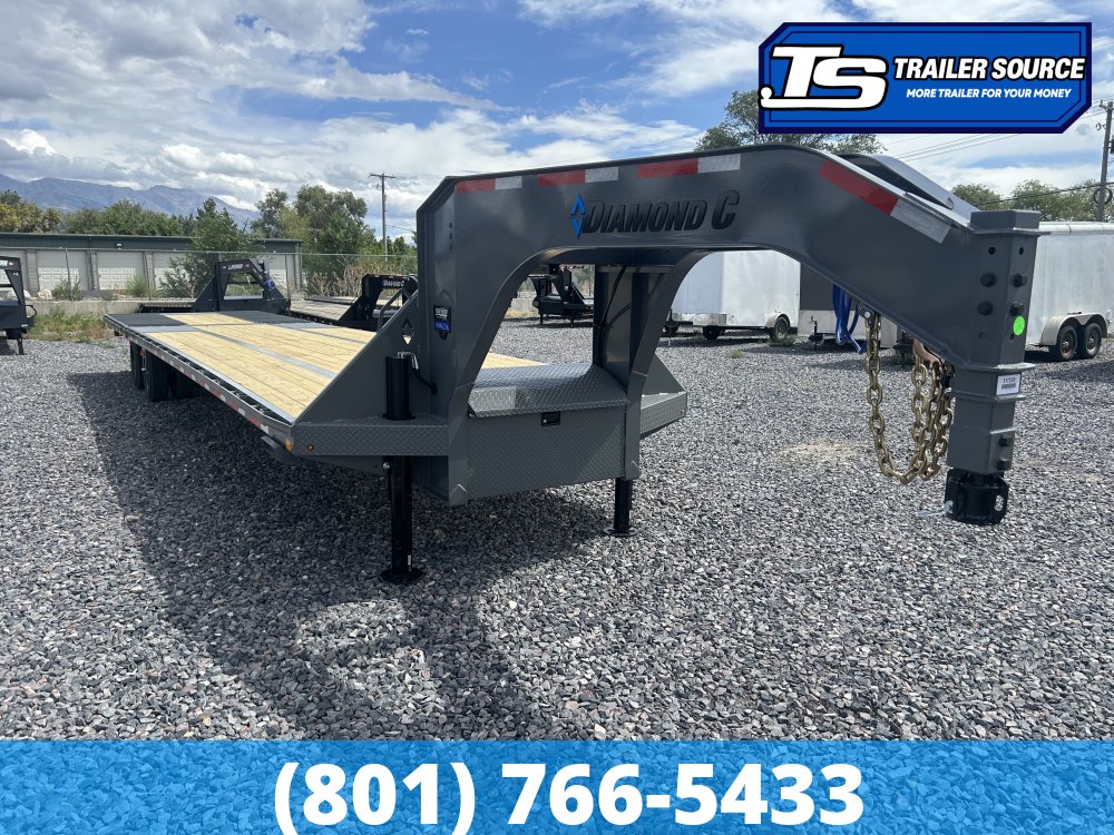 8.5x40 Diamond C FMAX-HDT 216 Gooseneck Hydraulic Dovetail Equipment Trailer - 40K GVWR - Hydraulic Disc Brakes, Hydraulic Jack(s)