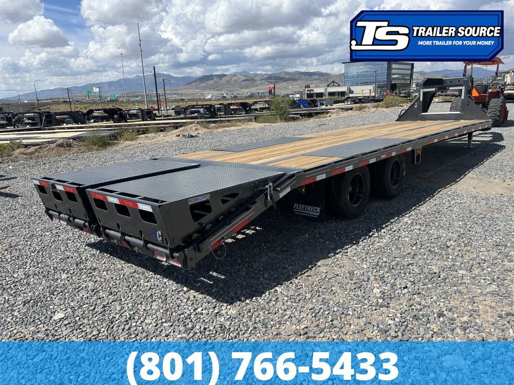 8.5x32 Diamond C FMAX 212 Gooseneck Equipment Trailer - 25.9K GVWR - Max Ramps