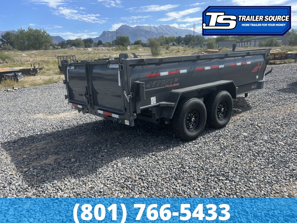 7x14 Horizon LZ7 Dump Trailer - 14K GVWR - Telescopic