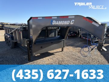 7x16 Diamond C LPT-GN 307 Gooseneck Dump Trailer - 32" Sides - 24K GVWR - 14 Ply Tires, Board Brackets, Hydraulic Jack(s), Long Arm Tarp