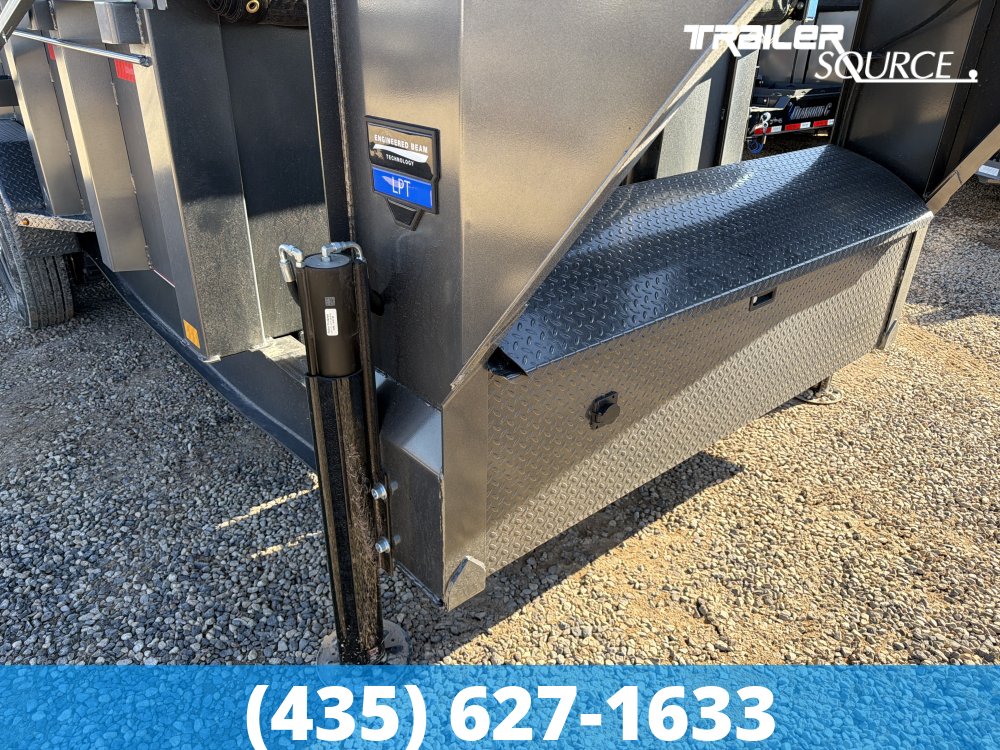 7x16 Diamond C LPT-GN 307 Gooseneck Dump Trailer - 32" Sides - 24K GVWR - 14 Ply Tires, Board Brackets, Hydraulic Jack(s), Long Arm Tarp