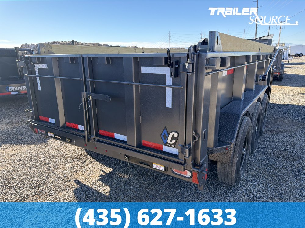 7x16 Diamond C LPT-GN 307 Gooseneck Dump Trailer - 32" Sides - 24K GVWR - 14 Ply Tires, Board Brackets, Hydraulic Jack(s), Long Arm Tarp
