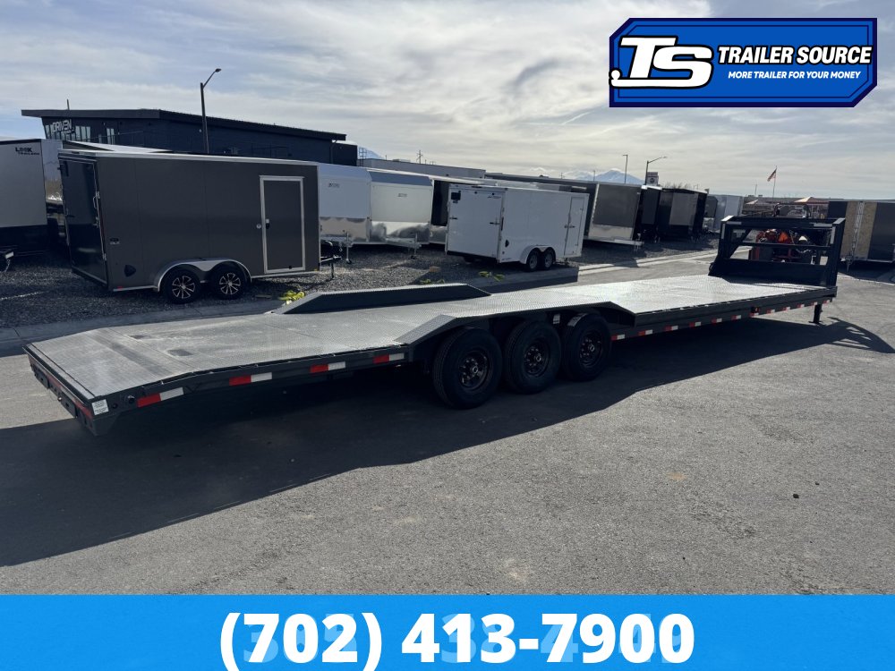 8.5x40 Lamar H8 Gooseneck Equipment Trailer - 21K GVWR - Full Steel Floor, Wide Body w/ Drive Over Fenders