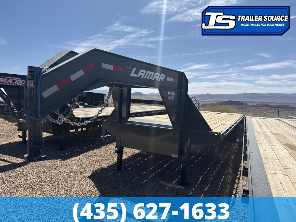 8.5x32 Lamar FD Gooseneck Equipment Trailer - 25K GVWR - Max Ramps