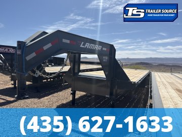 8.5x32 Lamar FD Gooseneck Equipment Trailer - 25K GVWR - Max Ramps