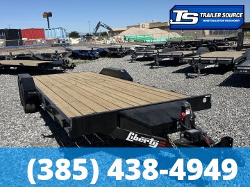 7x20 Liberty LC Flatbed Car Hauler Trailer - 10K GVWR - Slide Out Ramps