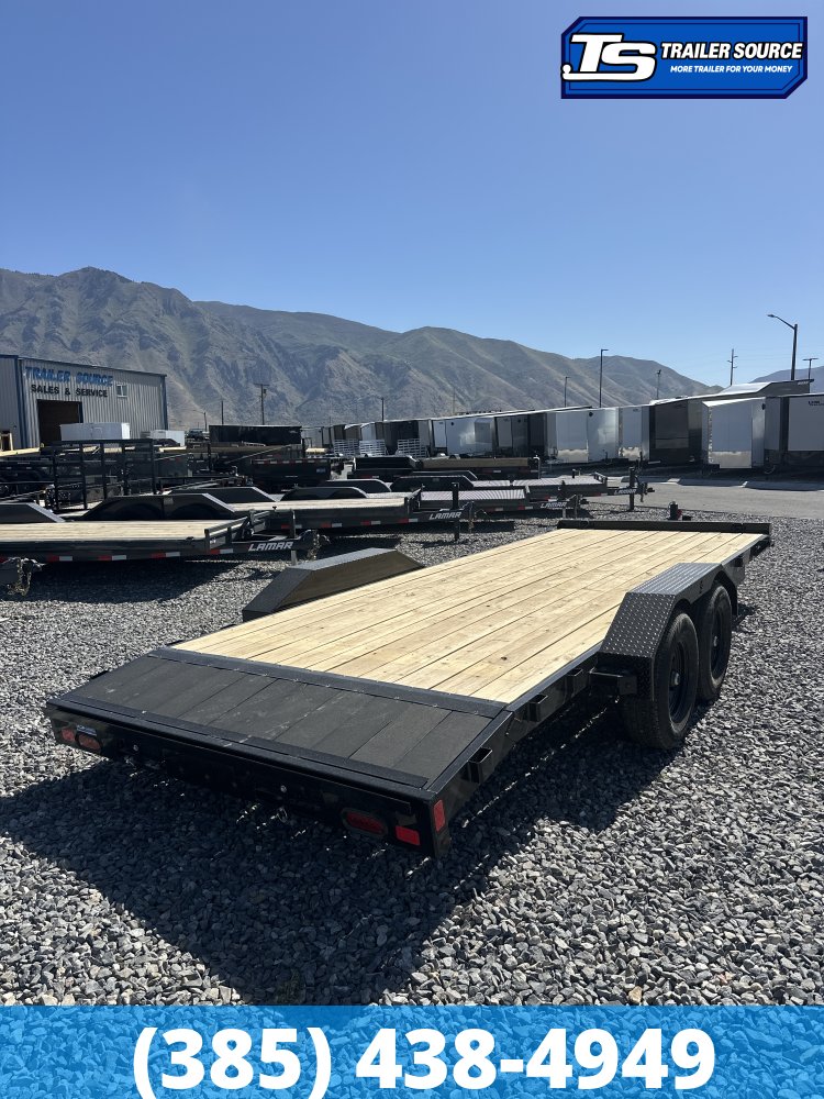 7x20 Liberty LC Flatbed Car Hauler Trailer - 10K GVWR - Slide Out Ramps