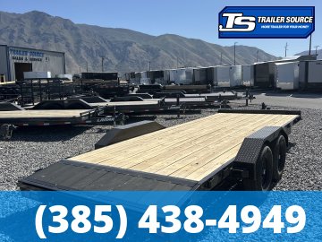 7x20 Liberty LC Flatbed Car Hauler Trailer - 10K GVWR - Slide Out Ramps