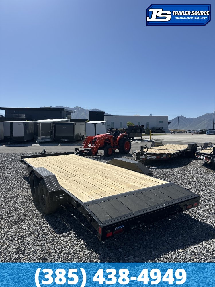 7x20 Liberty LC Flatbed Car Hauler Trailer - 10K GVWR - Slide Out Ramps