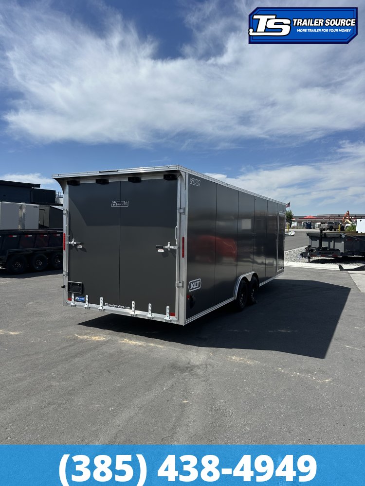 8.5x24 Alcom Aluminum EZ Hauler XLT Auto Trailer - 7'0" Interior - 10K GVWR - .080 PolyCor, Escape Door, Translucent Roof, Ultimate Escape Door