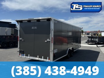 8.5x24 Alcom Aluminum EZ Hauler XLT Auto Trailer - 7'0" Interior - 10K GVWR - .080 PolyCor, Escape Door, Translucent Roof, Ultimate Escape Door