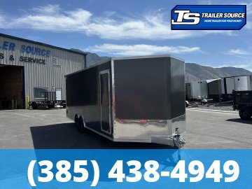 8.5x24 Alcom Aluminum EZ Hauler XLT Auto Trailer - 7'0" Interior - 10K GVWR - .080 PolyCor, Escape Door, Translucent Roof, Ultimate Escape Door