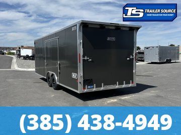 8.5x24 Alcom Aluminum EZ Hauler XLT Auto Trailer - 7'0" Interior - 10K GVWR - .080 PolyCor, Escape Door, Translucent Roof, Ultimate Escape Door