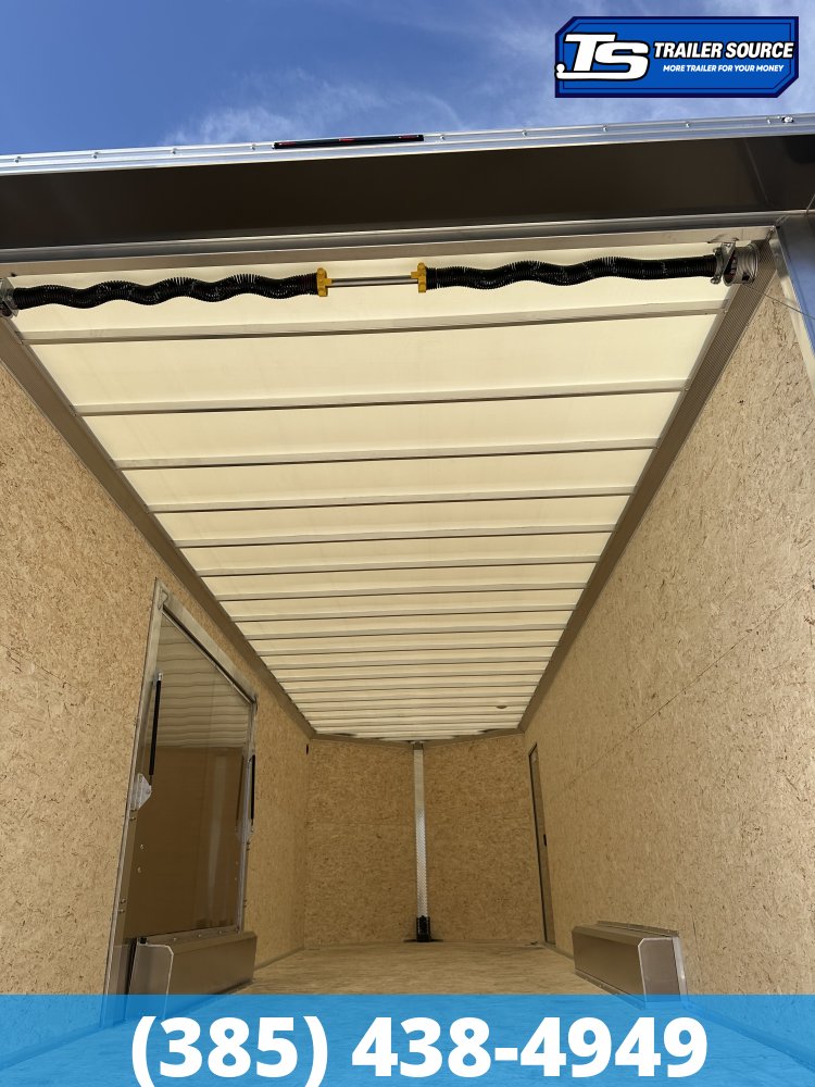 8.5x24 Alcom Aluminum EZ Hauler XLT Auto Trailer - 7'0" Interior - 10K GVWR - .080 PolyCor, Escape Door, Translucent Roof, Ultimate Escape Door