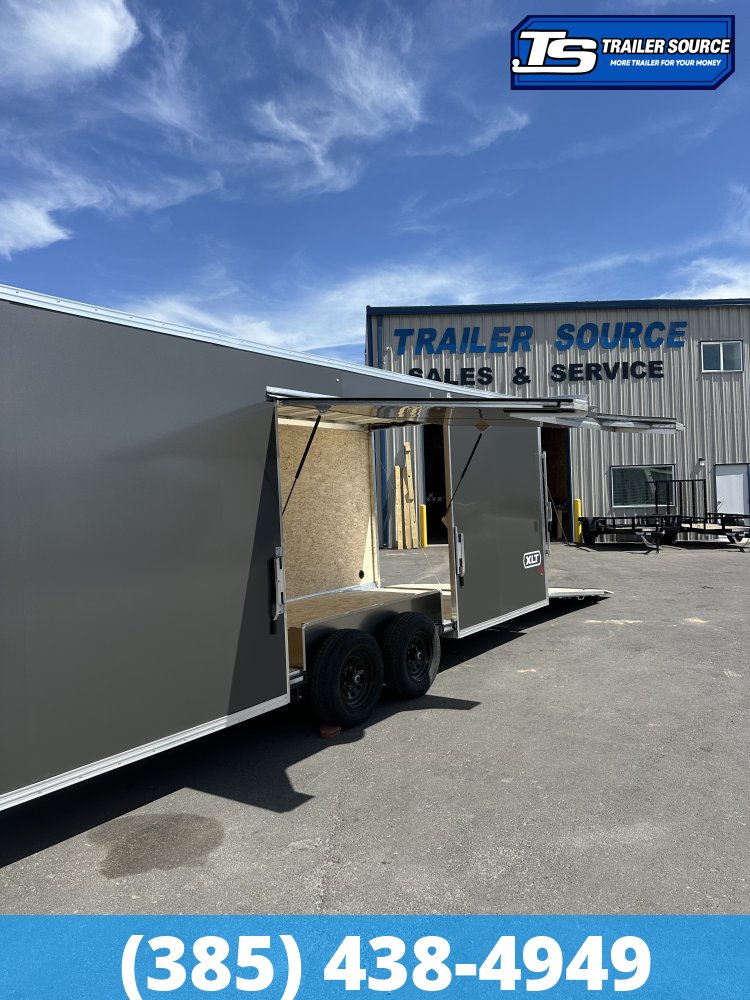 8.5x24 Alcom Aluminum EZ Hauler XLT Auto Trailer - 7'0" Interior - 10K GVWR - .080 PolyCor, Escape Door, Translucent Roof, Ultimate Escape Door