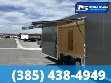 8.5x24 Alcom Aluminum EZ Hauler XLT Auto Trailer - 7'0" Interior - 10K GVWR - .080 PolyCor, Escape Door, Translucent Roof, Ultimate Escape Door