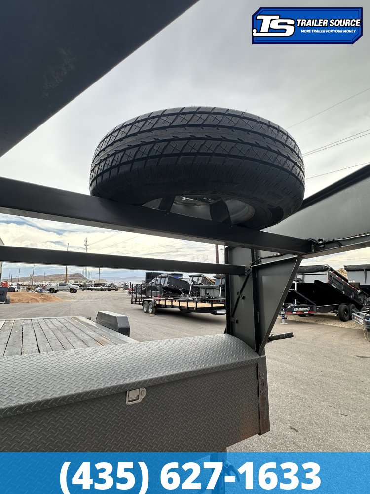 7x22 Diamond C HDT-GN 207 Equipment Trailer - 15K GVWR - Spare Tire