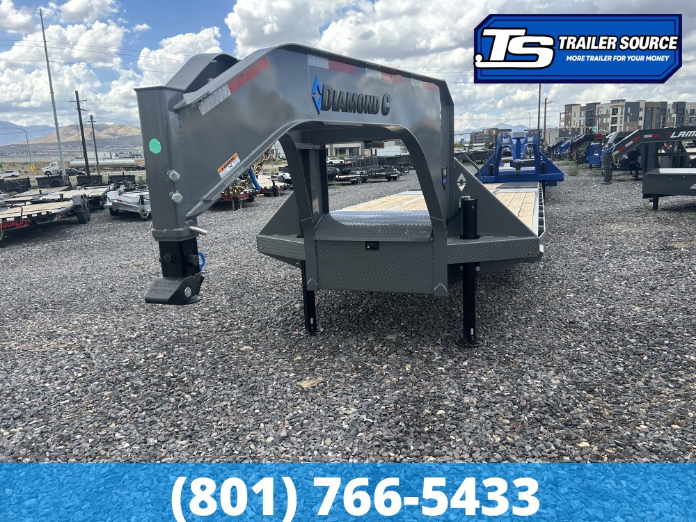 8.5x32 Diamond C FMAX-HDT 212 Gooseneck Hydraulic Dovetail Equipment Trailer - 25.9K GVWR - Hydraulic Jack(s), Winch Plate