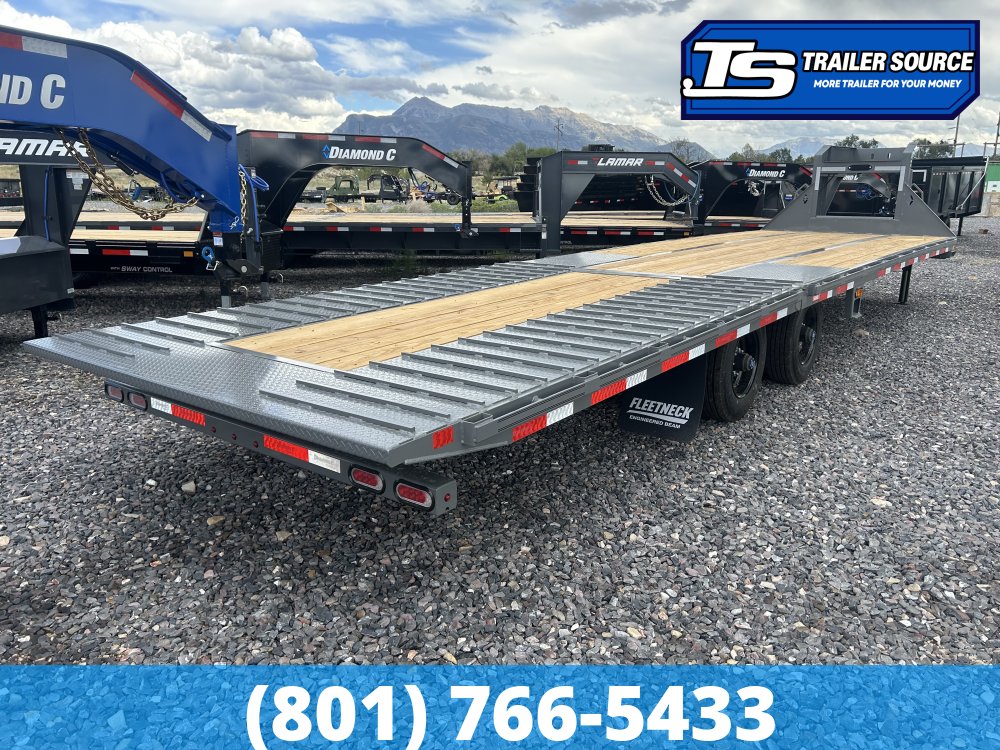 8.5x32 Diamond C FMAX-HDT 212 Gooseneck Hydraulic Dovetail Equipment Trailer - 25.9K GVWR - Hydraulic Jack(s), Winch Plate