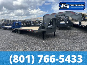 8.5x32 Diamond C FMAX-HDT 212 Gooseneck Hydraulic Dovetail Equipment Trailer - 25.9K GVWR - Hydraulic Jack(s), Winch Plate