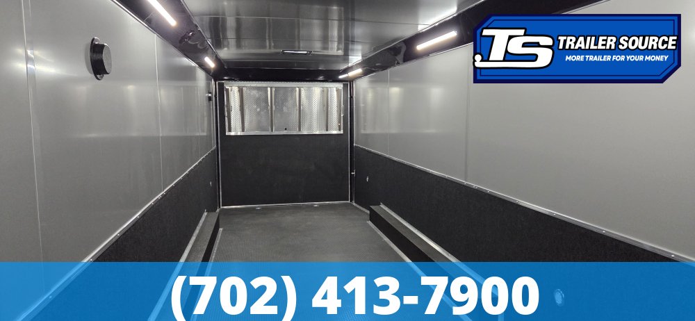 8.5x32 Haulmark Edge Enclosed Car Hauler Trailer - 7'10" Interior - 18K GVWR - Air Compressor Prep Pkg, Black Out Package, Power Awning, Turbo Pkg