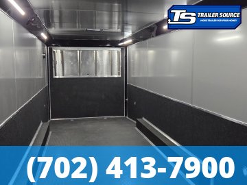 8.5x32 Haulmark Edge Enclosed Car Hauler Trailer - 7'10" Interior - 18K GVWR - Air Compressor Prep Pkg, Black Out Package, Power Awning, Turbo Pkg