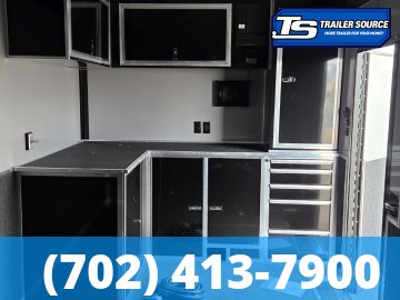 8.5x32 Haulmark Edge Enclosed Car Hauler Trailer - 7'10" Interior - 18K GVWR - Air Compressor Prep Pkg, Black Out Package, Power Awning, Turbo Pkg